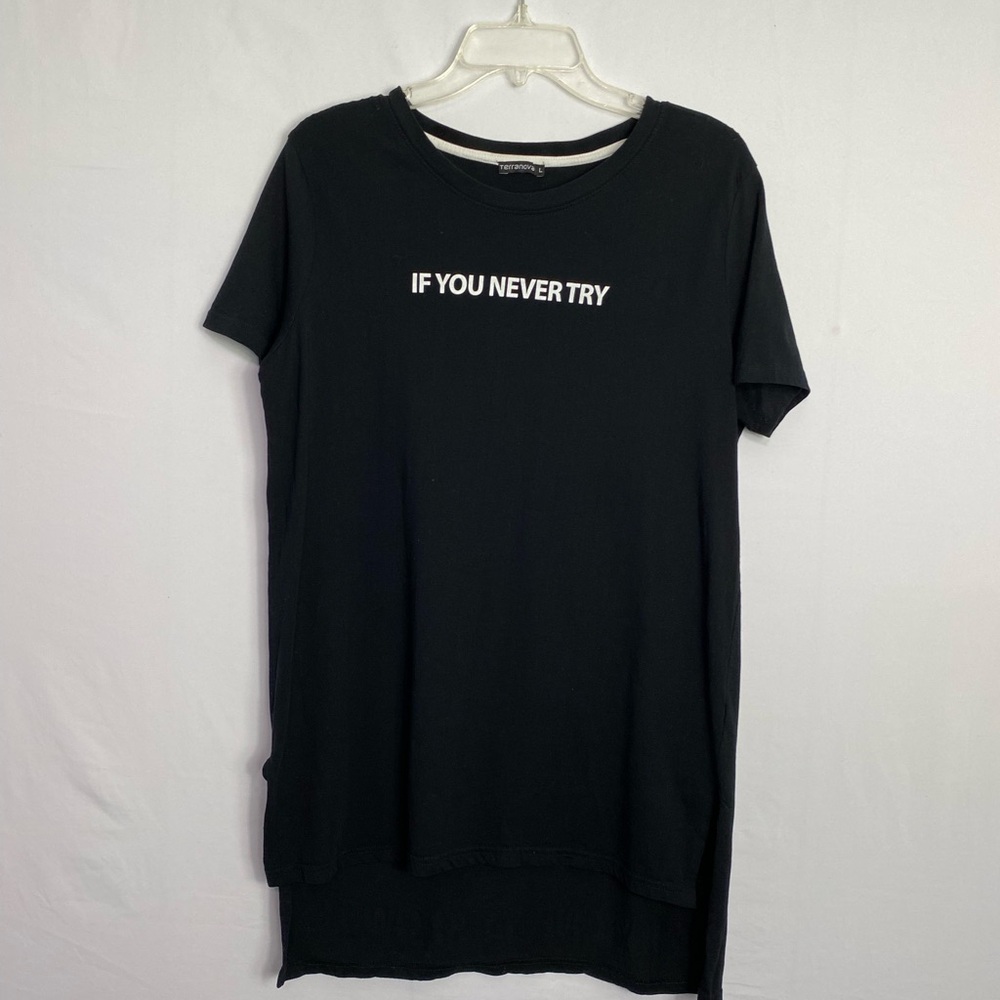 Black Graphic T-Shirt Dress